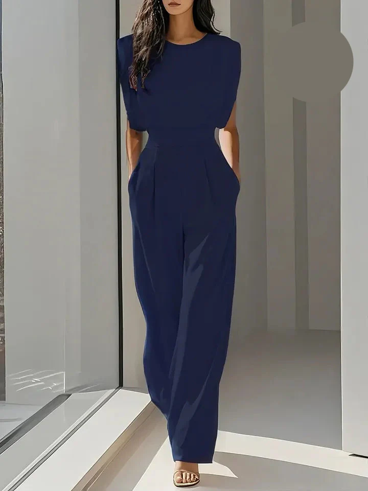 Aisha | Elegancki kombinezon damski z wysokim stanem bez rękawów - Image 3