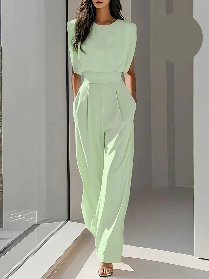 Aisha | Elegancki kombinezon damski z wysokim stanem bez rękawów - Image 5