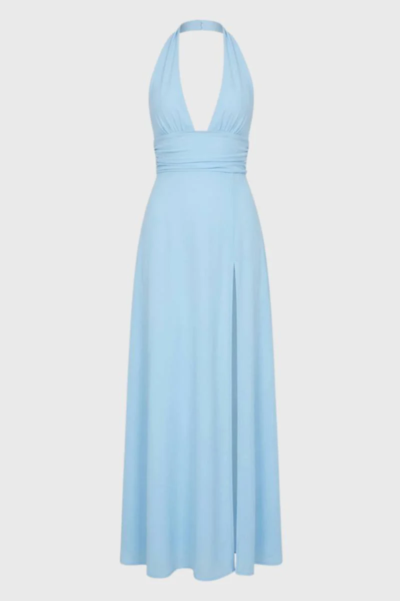 Beverly | Sukienka maxi damska elegancka na ramiączkach halter - Image 4