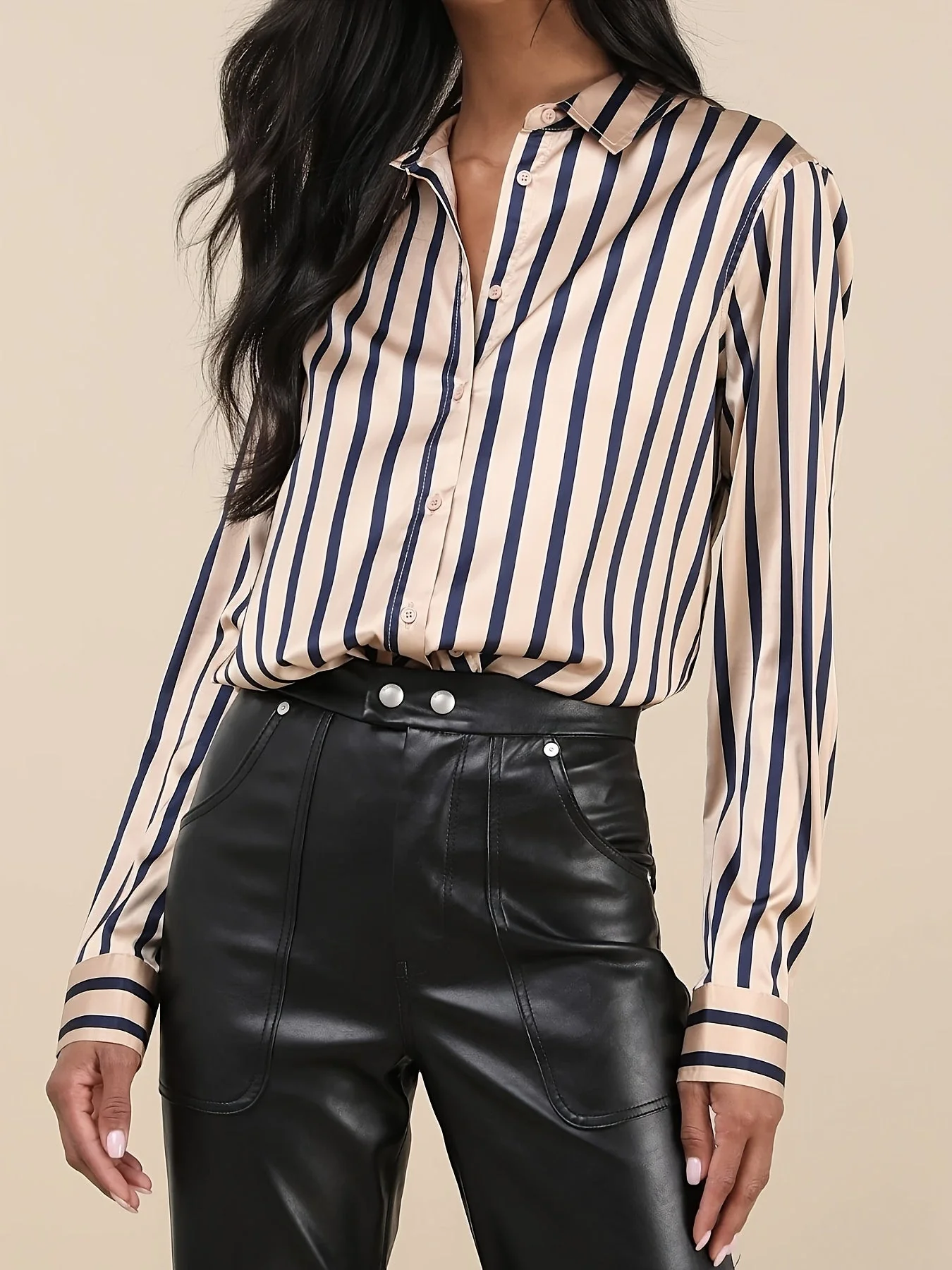 Carlie | Bluzka damska w paski z lekkiej tkaniny elegancka casualowa