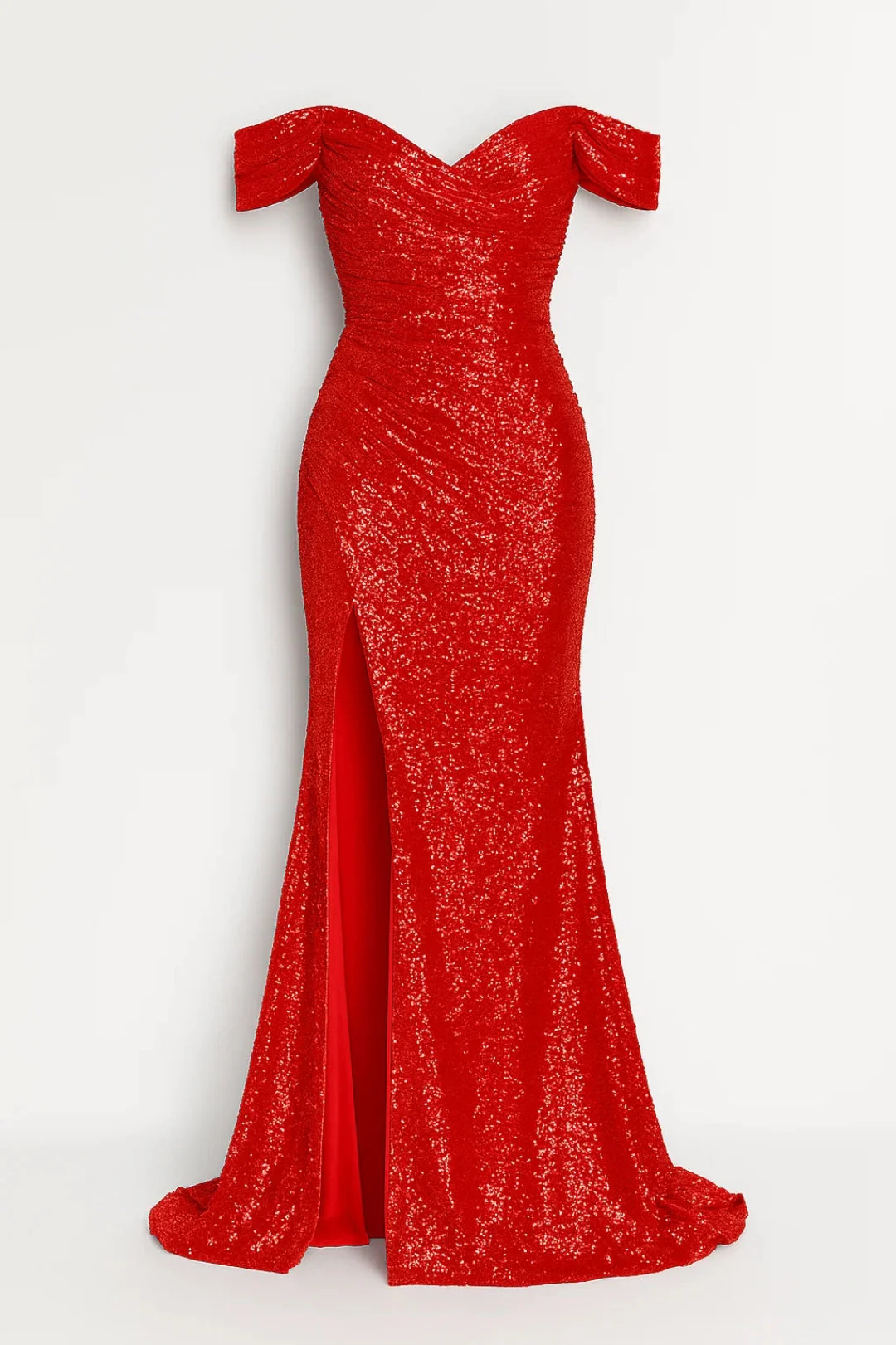 Caroline | Sukienka damska wieczorowa z cekinami i rozcięciem elegancka - Image 3
