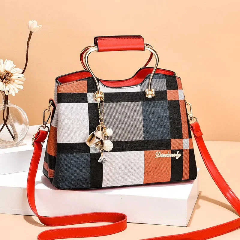 Carry | Torebka damska kraciasta elegancka do ręki i na ramię stylowa klasyczna - Image 8