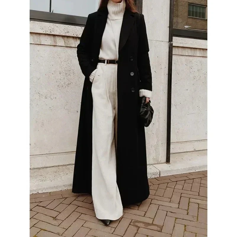 Cordelia | Długi damski płaszcz dwurzędowy - Image 2