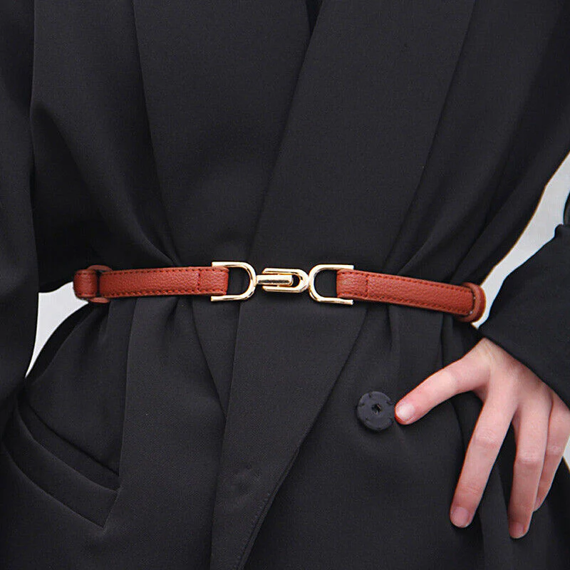 Debbie | Pasek damski elegancki z klamrą D-ring z ekoskóry minimalistyczny - Image 3