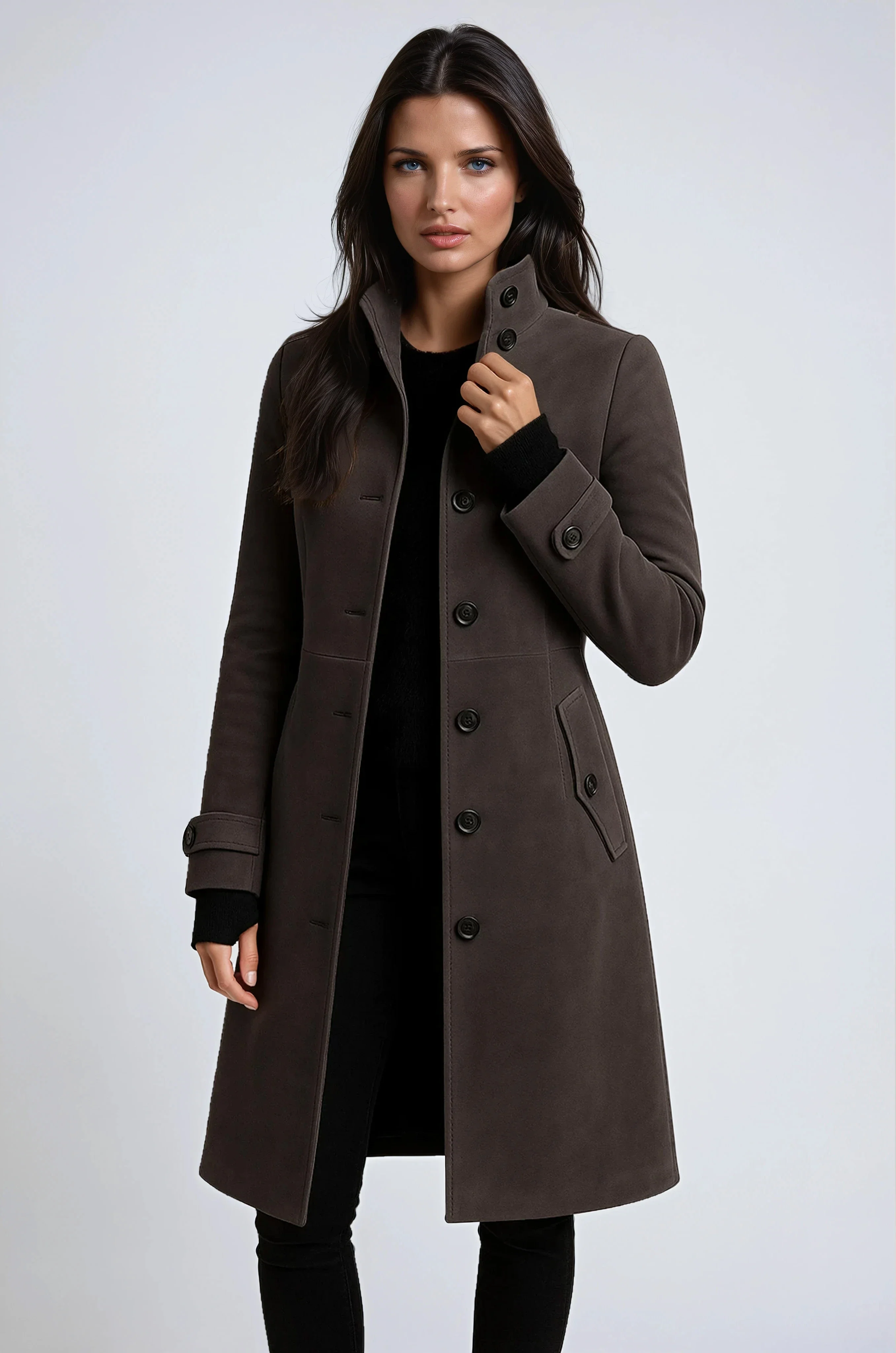 Elena | Elegancki trenchcoat zimowy z wysokim kołnierzem - Image 3