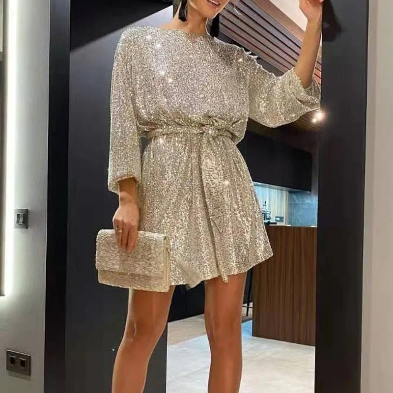 Elisa | Olśniewająca damska sukienka z połyskiem - Image 2