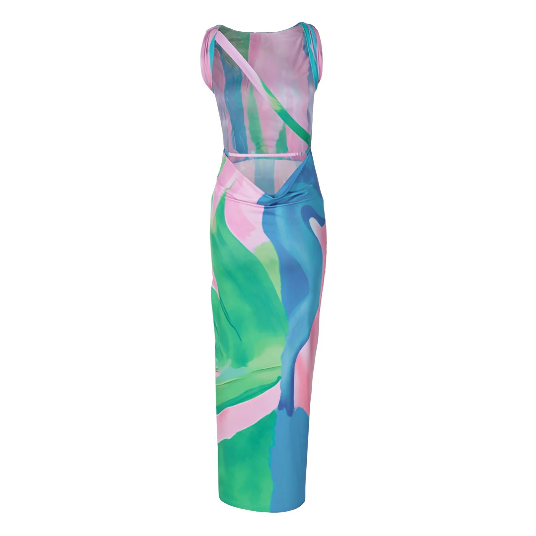 Erin | Sukienka damska Liezel długa bez rękawów stylowa elegancka letnia - Image 4