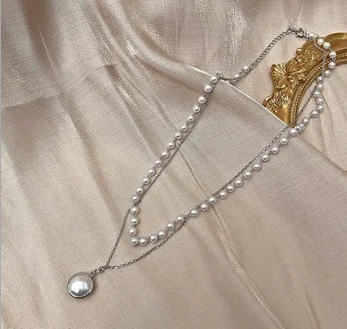 Gia | Naszyjnik damski warstwowy z perłami elegancki ze stopu metalu - Image 11