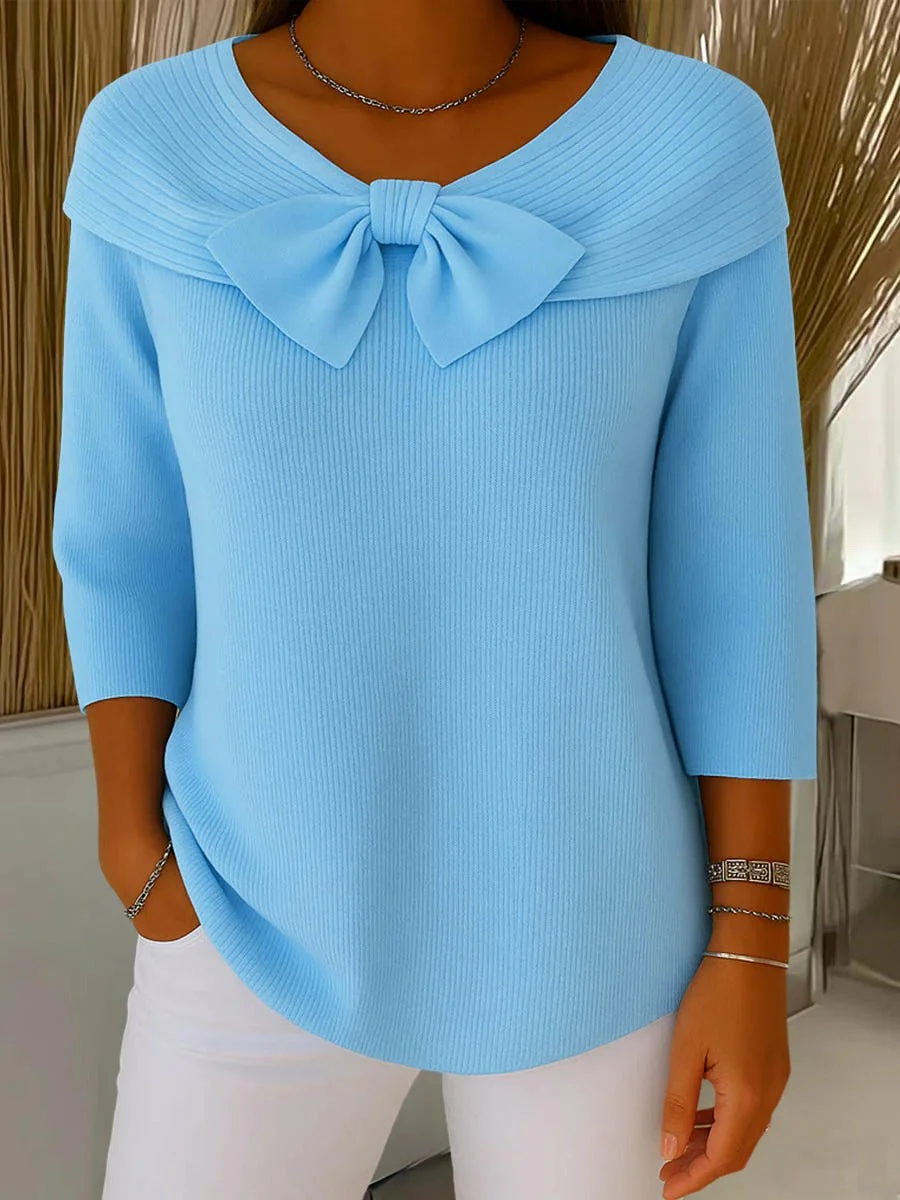 Ilona | Damski sweter z kokardą – elegancki i stylowy - Image 2