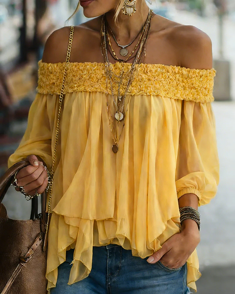 Jayden | Bluzka damska boho z odkrytymi ramionami