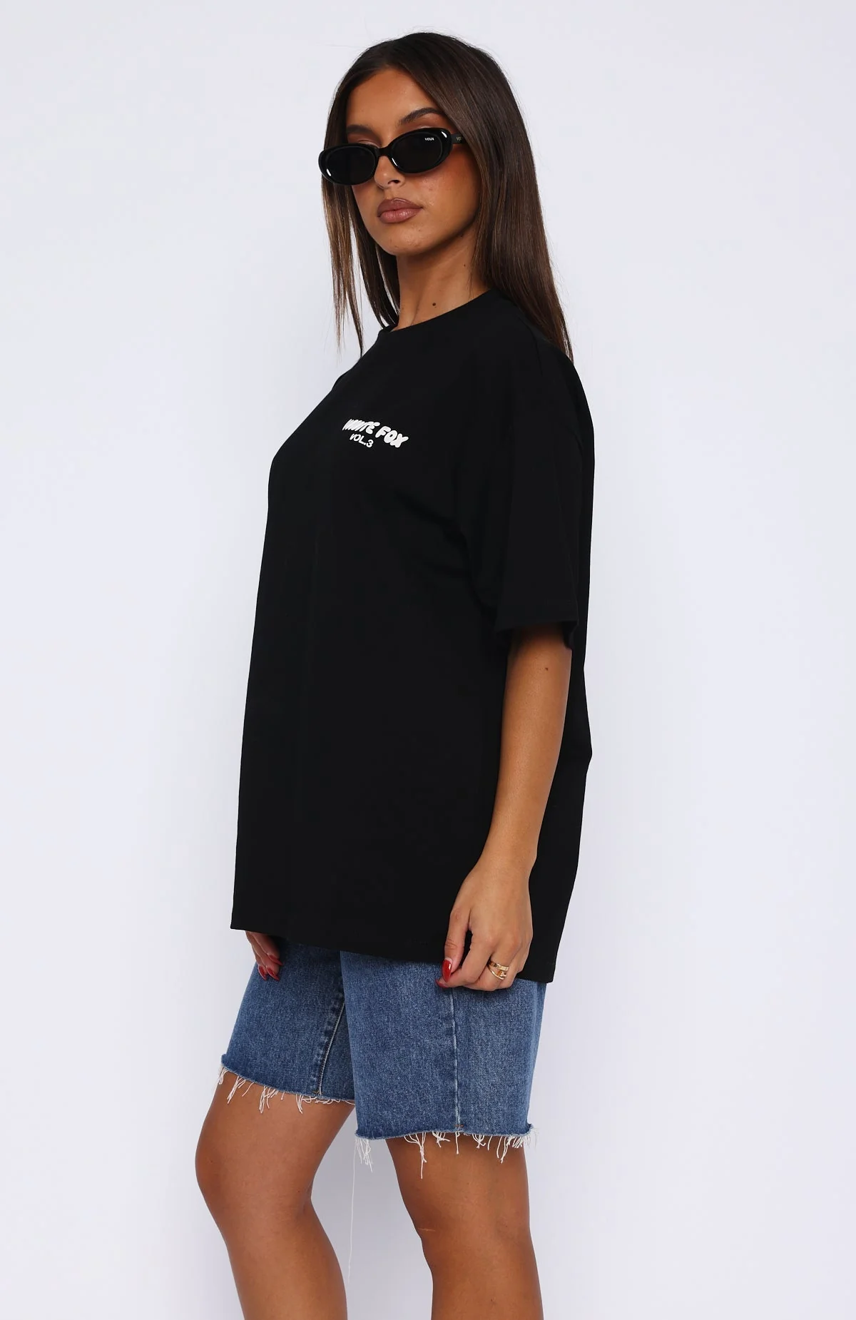 Jayne | Damski t-shirt oversize czarny wygodny nowoczesny casualowy - Image 3