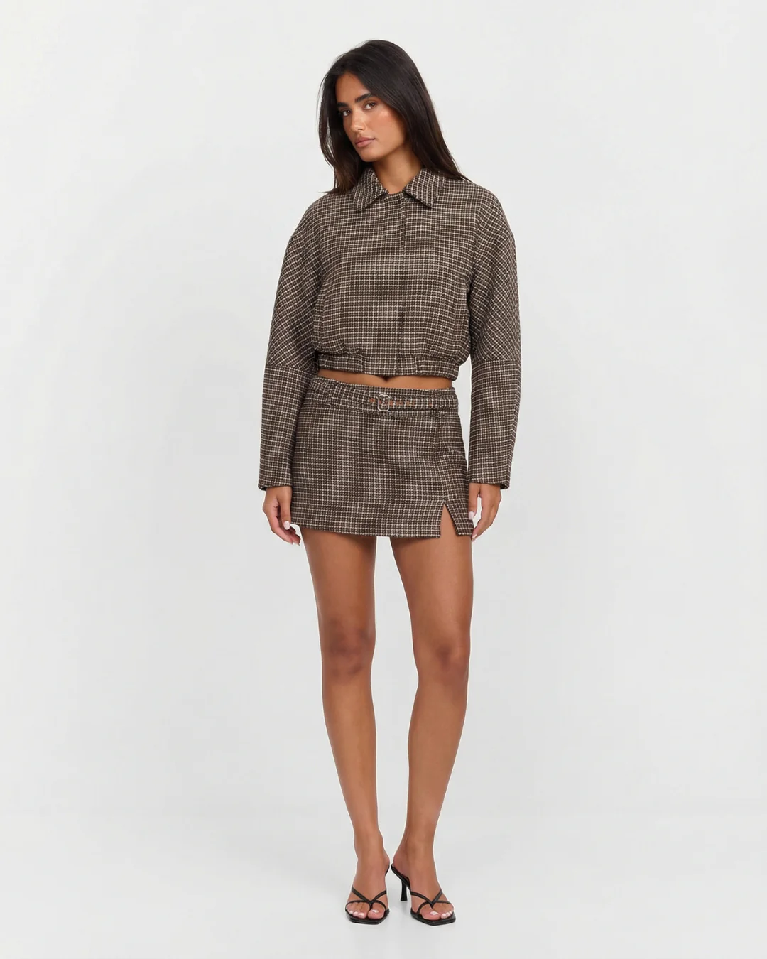 Josephine | Komplet damski co-ord z krótką kurtką i mini spódnicą