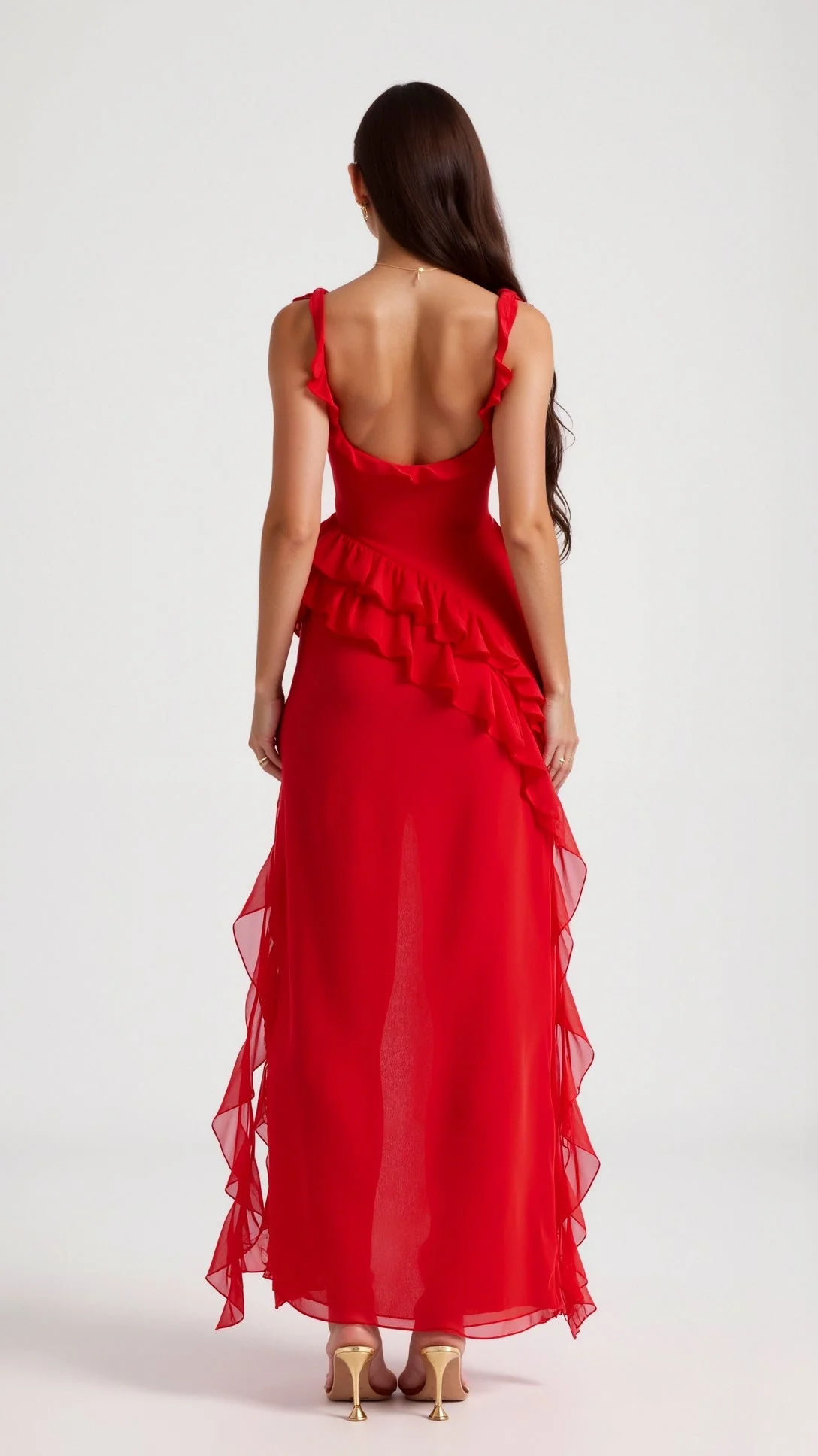 Laura | Elegancka falbankowa sukienka maxi - Image 10