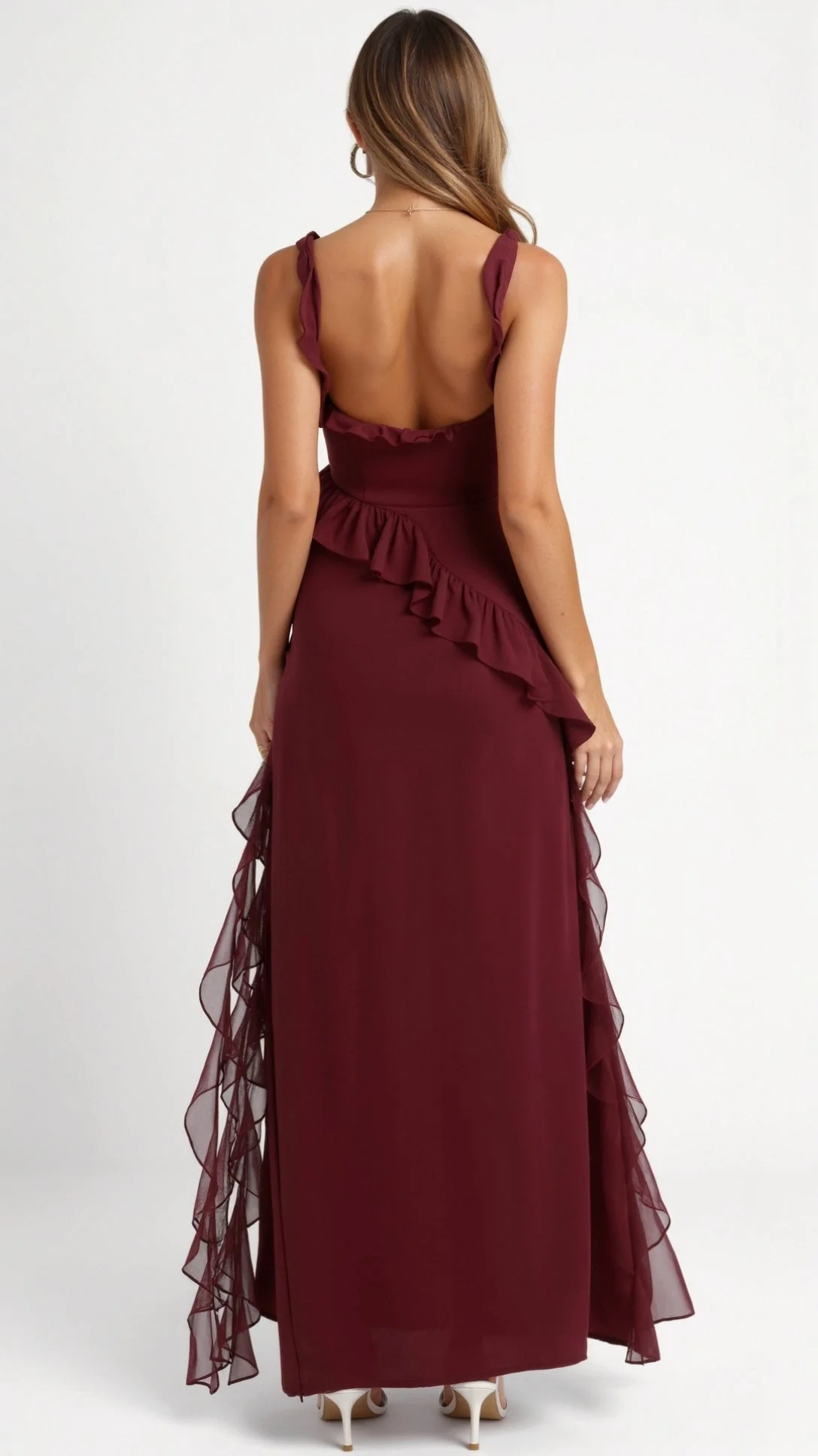 Laura | Elegancka falbankowa sukienka maxi - Image 13