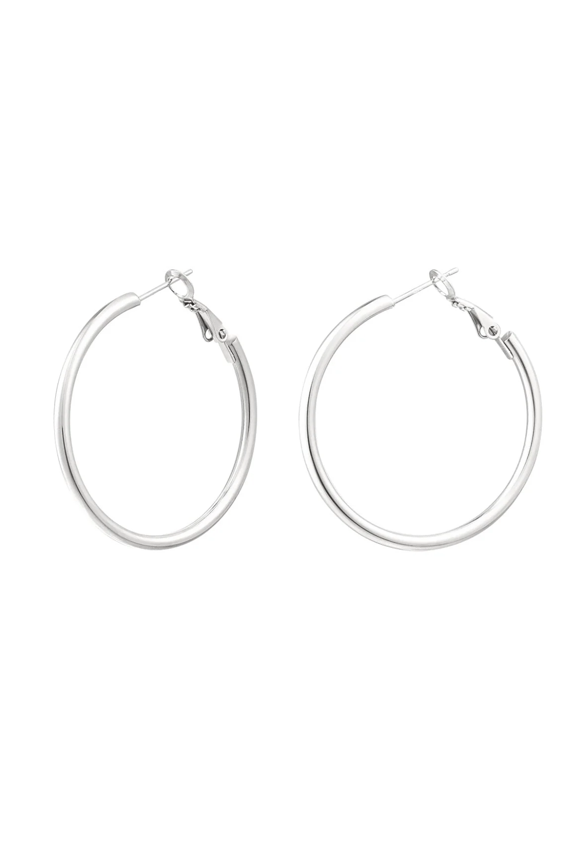 Leanne | Minimalistyczne damskie kolczyki w kształcie kółek z zapięciem na - Image 3