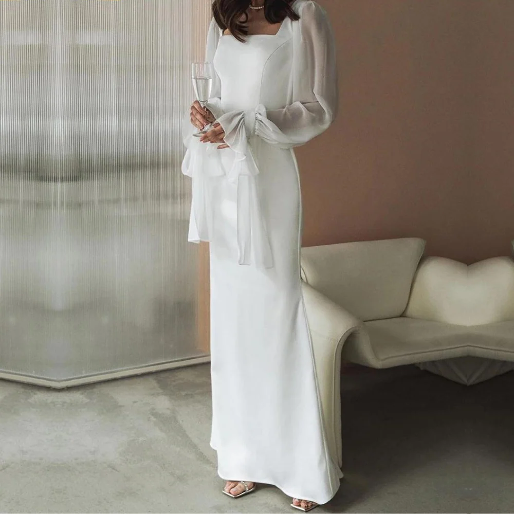 Lilla | Sukienka damska ślubna maxi o eleganckim kroju, długa i zwiewna - Image 2
