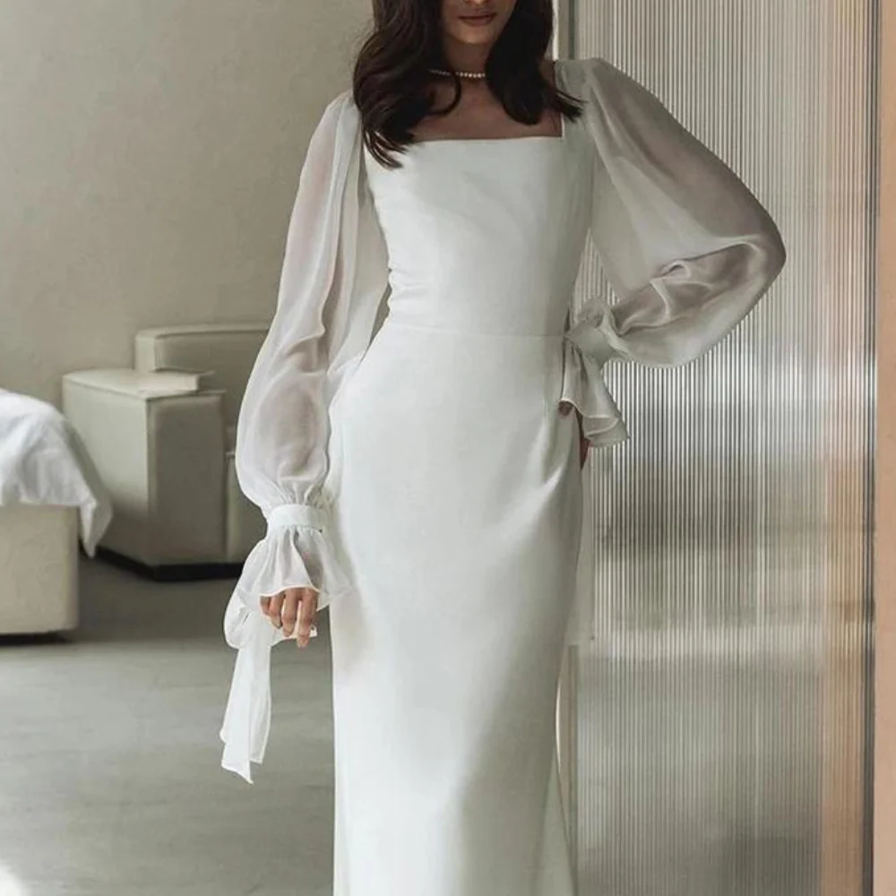 Lilla | Sukienka damska ślubna maxi o eleganckim kroju, długa i zwiewna - Image 5