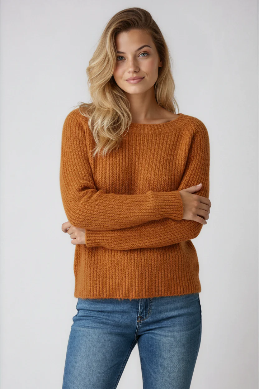 Lorayne - Sweter Damski Z Dekoltem Łódkowym - Image 4