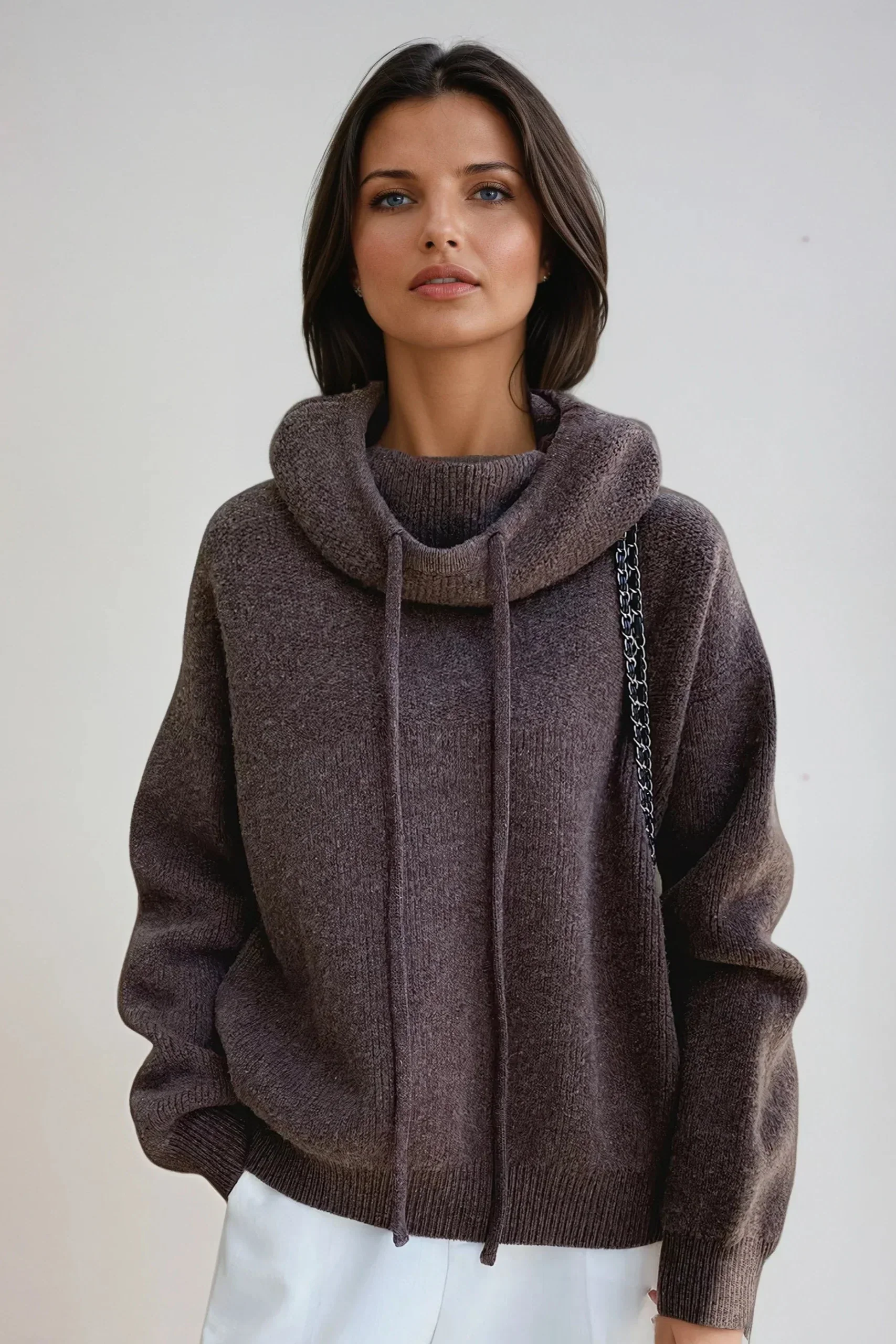 Olivia | Dzianinowy sweter oversize z kapturem - Image 3