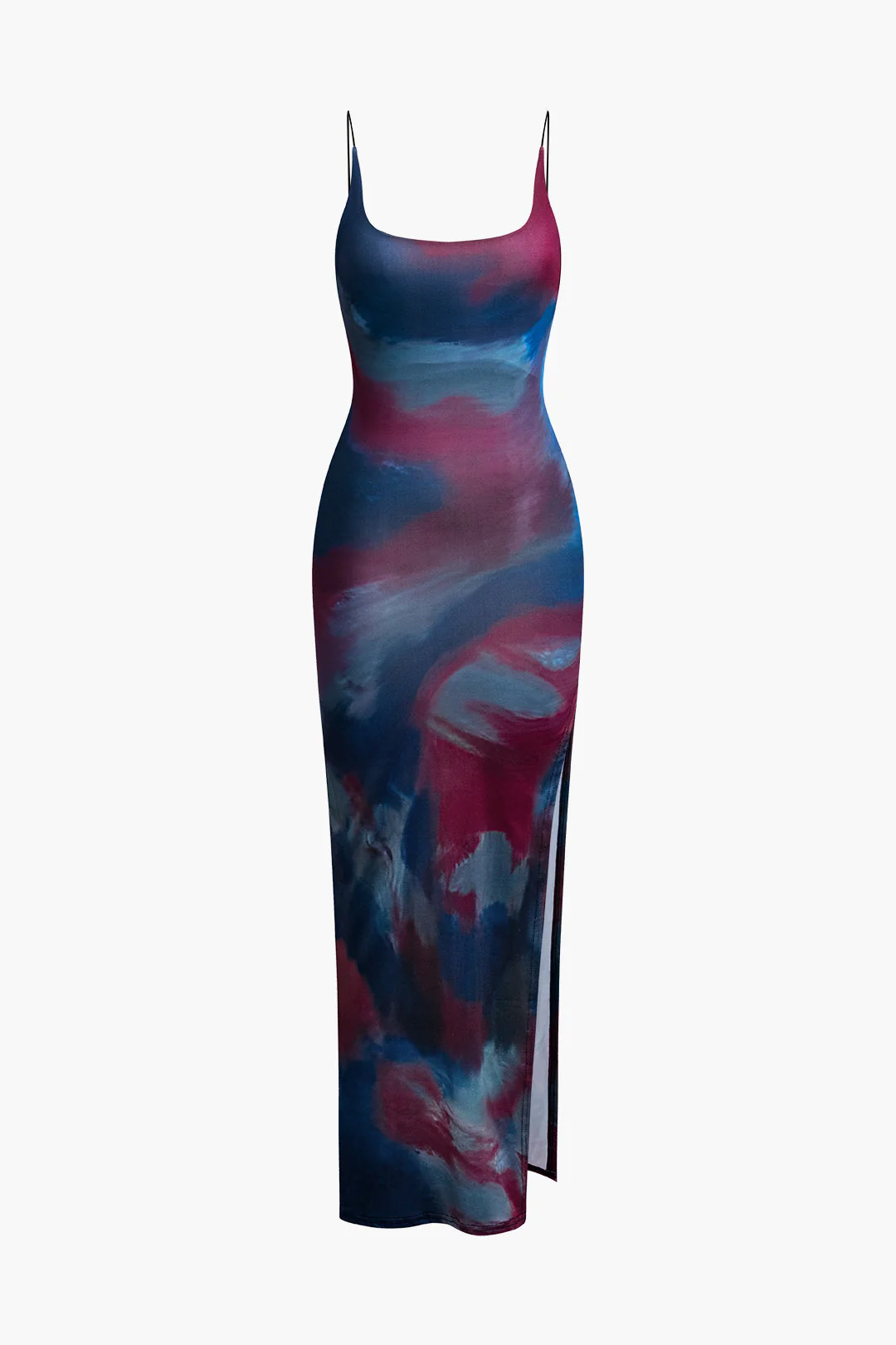Patience | sukienka maxi damska tie-dye z odkrytymi plecami i rozcięciem