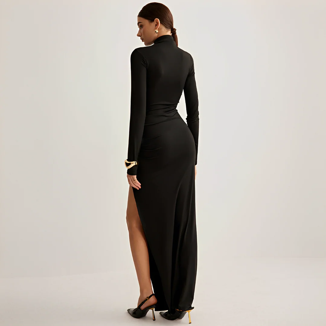Shirley | Damska sukienka maxi Marian z rozcięciem – elegancka sukienka wieczorowa - Image 2