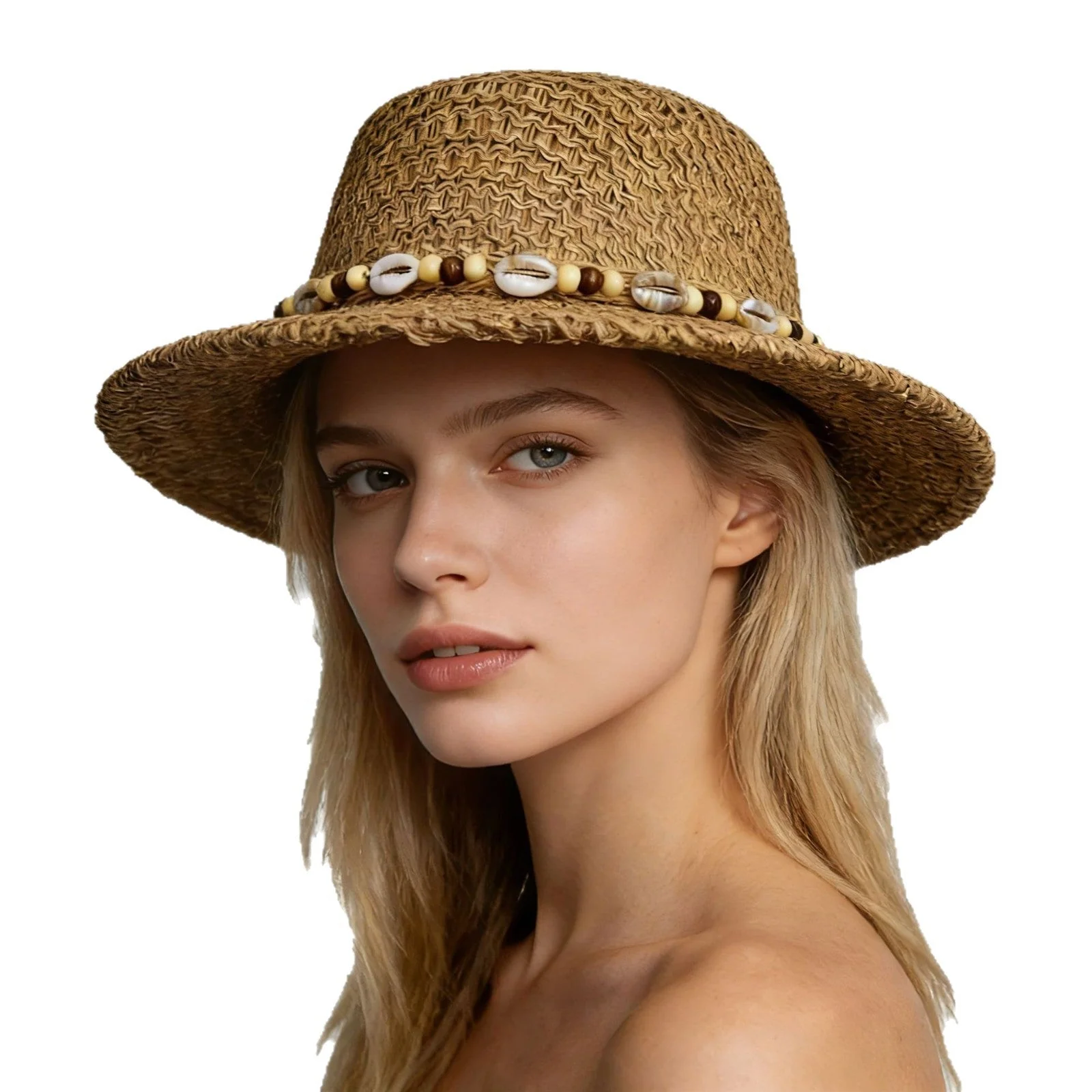 Trisha | Kapelusz damski FRESH LABEL Beach słomkowy letni plażowy - Image 3