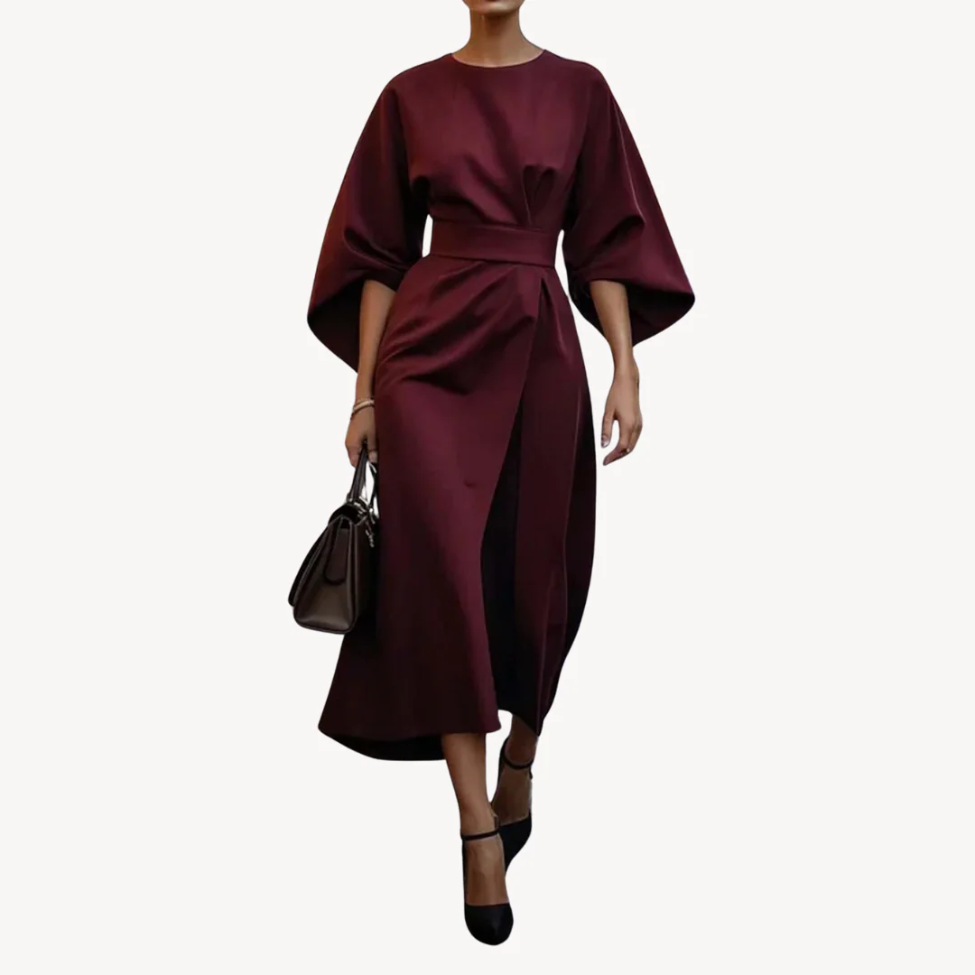 Viviana | Elegancka sukienka midi z szerokimi rękawami - Image 2