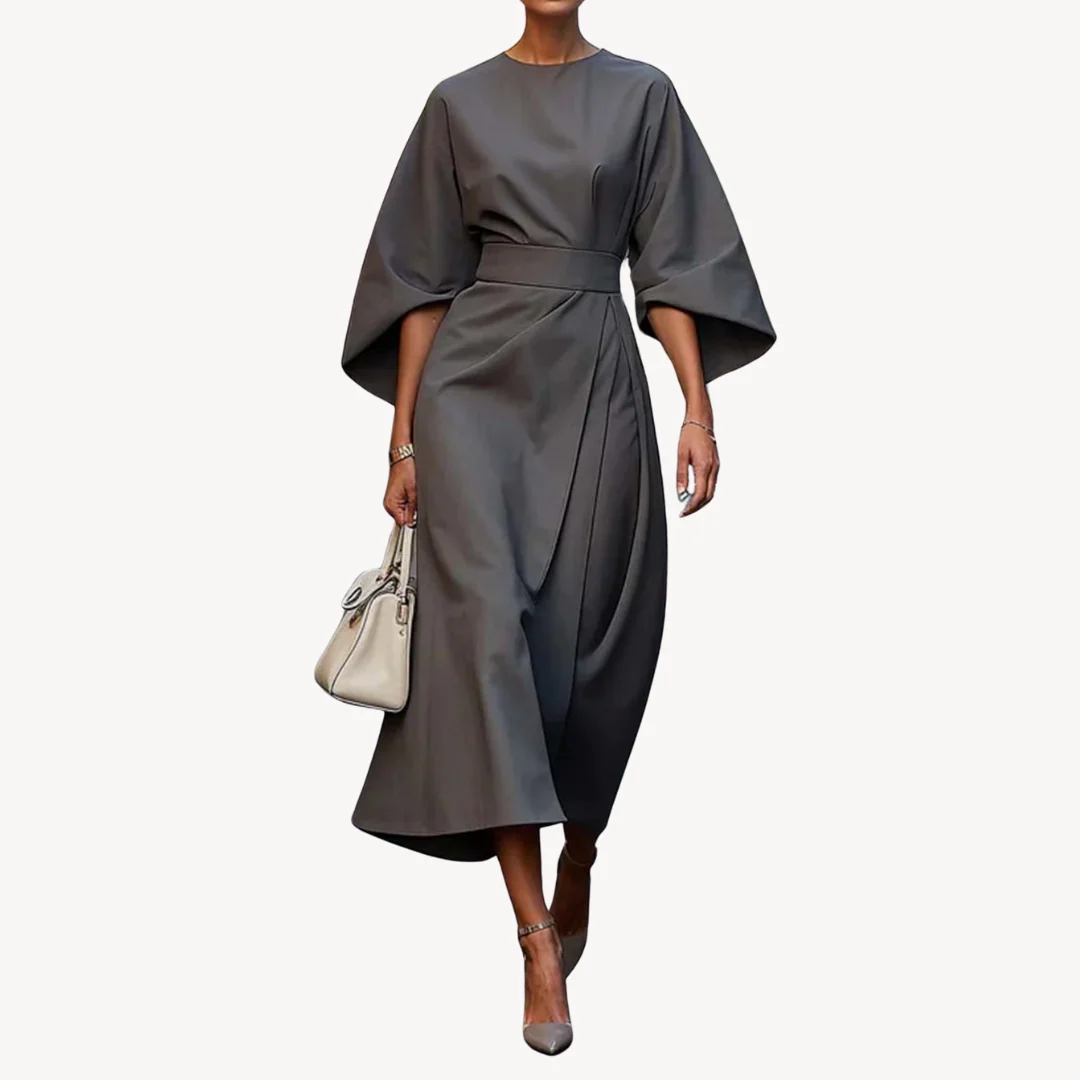 Viviana | Elegancka sukienka midi z szerokimi rękawami - Image 3