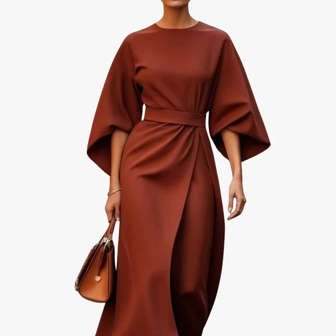 Viviana | Elegancka sukienka midi z szerokimi rękawami - Image 5